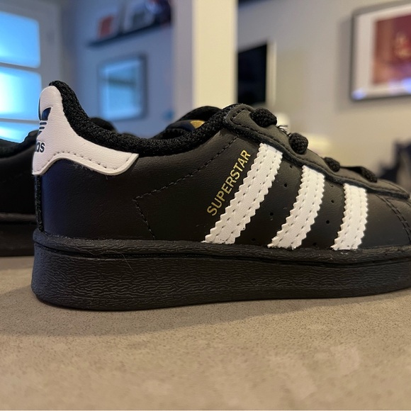Black Toddler Superstar Adidas- like new (worn once) - Picture 5 of 7